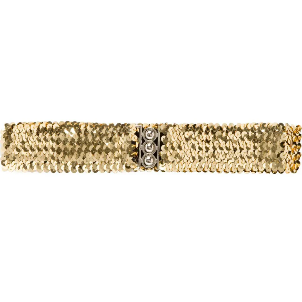 Pailetten-Stretch-Gürtel, gold
