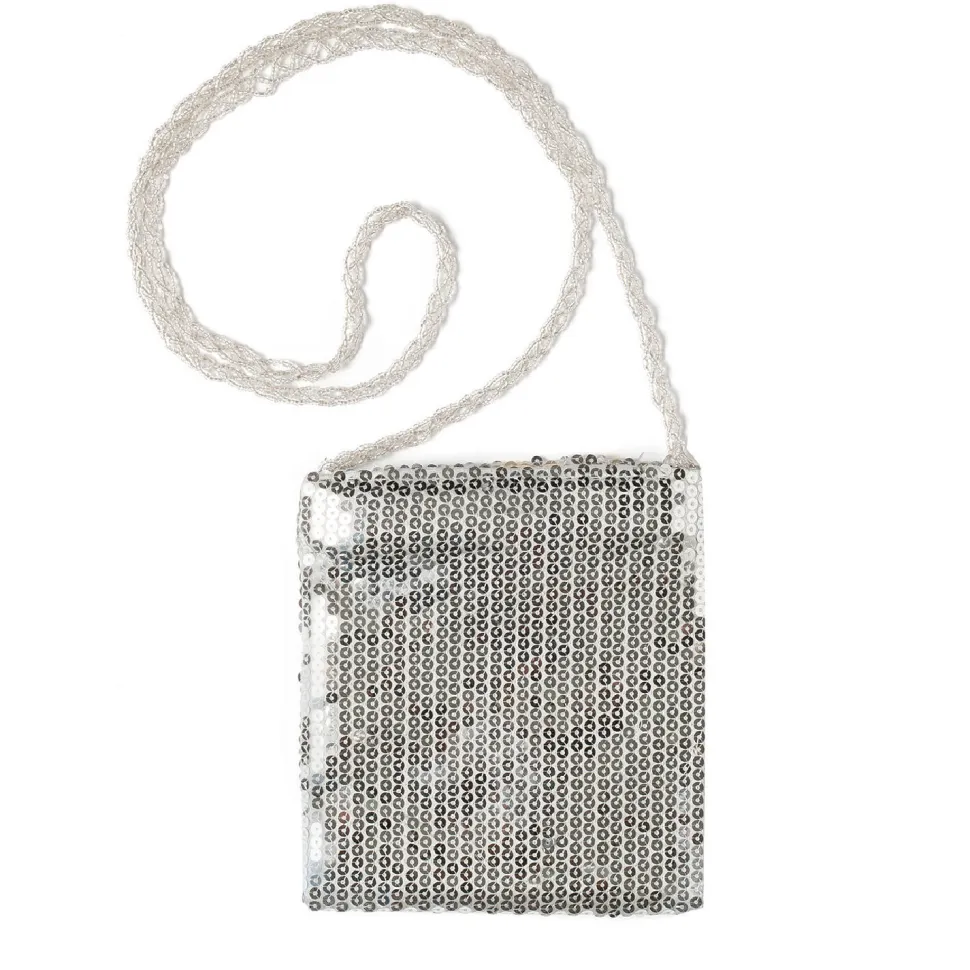 Paillettentasche, silber, ca. 18x18cm
