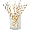 Papierstrohhalme, gold/weiß, 20 Stück, 20 cm