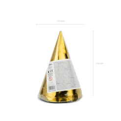Partyhüte – Gold – 16 cm – 6 Stück