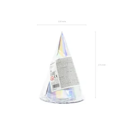 Partyhüte – Irisierend – 16 cm – 6 Stück