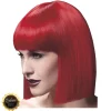 Perücke Damen Abgerundeter Bob, Pagenkopf mit Pony, gerade geschnitten, Premium-Qualität, Lola, rot