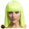 Perücke Damen Abgerundeter Bob, Pagenkopf mit Pony, gerade geschnitten, Premium-Qualität, Lola, neon-grün