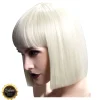 Perücke Damen Abgerundeter Bob, Pagenkopf mit Pony, gerade geschnitten, Premium-Qualität, Lola, blond