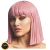 Perücke Damen Abgerundeter Bob, Pagenkopf mit Pony, gerade geschnitten, Premium-Qualität, Lola, aschrosa