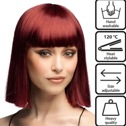 Perücke Damen Djamilla, Longbob, Premium-Qualität, Sienna Braun