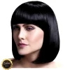 Perücke Damen Eleganter Bob, Pagenkopf mit Pony, Premium-Qualität, Elise, schwarz