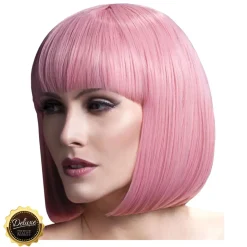 Perücke Damen Eleganter Bob, Pagenkopf mit Pony, Premium-Qualität, Elise, pastellrosa