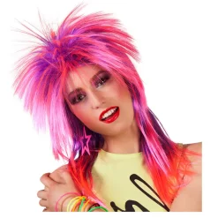 Perücke Damen 80er Punk meliert Kimberly, rosa-lila