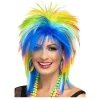 Perücke Damen 80er Punk Rock Diva Regenbogen, bunt