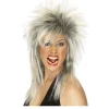 Perücke Damen 80er Punk Rock Diva, schwarz-blond