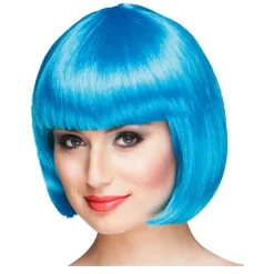 Perücke Damen Foxy Bob, Pagenkopf mit Pony, Cabaret, eisblau