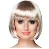 Perücke Damen Foxy Bob, Pagenkopf mit Pony, Cabaret, platin