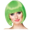 Perücke Damen Foxy Bob, Pagenkopf mit Pony, Cabaret, kiwigrün