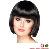 Perücke Damen Foxy Bob, Pagenkopf mit Pony, Cabaret, schwarz - SPARPACK mit 12 Stück