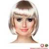 Perücke Damen Foxy Bob, Pagenkopf mit Pony, Cabaret, platin - SPARPACK mit 6 Stück