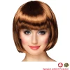 Perücke Damen Foxy Bob, Pagenkopf mit Pony, Cabaret, braun - SPARPACK mit 6 Stück