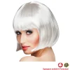 Perücke Damen Foxy Bob, Pagenkopf mit Pony, Cabaret, weiß - SPARPACK mit 6 Stück