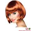 Perücke Damen Foxy Bob, Pagenkopf mit Pony, Cabaret, kupfer - SPARPACK mit 12 Stück