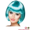 Perücke Damen Foxy Bob, Pagenkopf mit Pony, Cabaret, türkis - SPARPACK mit 6 Stück