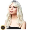 Perücke Damen Halblang, Gestuft und wellig mit Mittelscheitel, Premium-Qualität, Ashley, blond