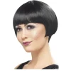 Perücke Damen Kurzhaar Bob Pagenkopf mit Pony, Charleston 20er, schwarz