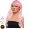 Perücke Damen Langhaar Clamour Deluxe mit Farbverlauf, STYLEBAR, Rosa-Töne