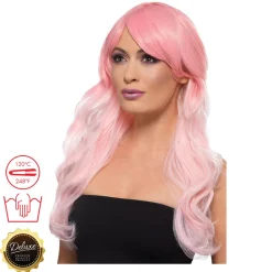 Perücke Damen Langhaar Clamour Deluxe mit Farbverlauf, STYLEBAR, Rosa-Töne