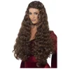 Perücke Damen Langhaar gelockt, Mittelalterliche Prinzessin, braun