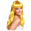 Perücke Damen Langhaar glatt mit Pony, Party Chique, gelb