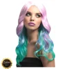 Perücke Damen Langhaar, Wellig mit Mittelscheitel, Premium-Qualität, Khloe, pastell-ombre