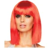 Perücke Damen Longbob, Pagenkopf mit Pony, Dance, neon rot