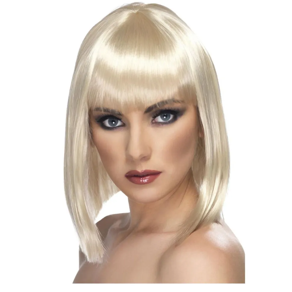 Perücke Damen Longbob, Pagenkopf mit Pony, Glam, blond