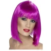 Perücke Damen Longbob, Pagenkopf mit Pony, Glam, neonviolett