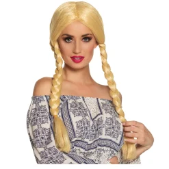 Perücke Damen Mittelscheitel mit zwei geflochtenen Zöpfen Natascha, blond