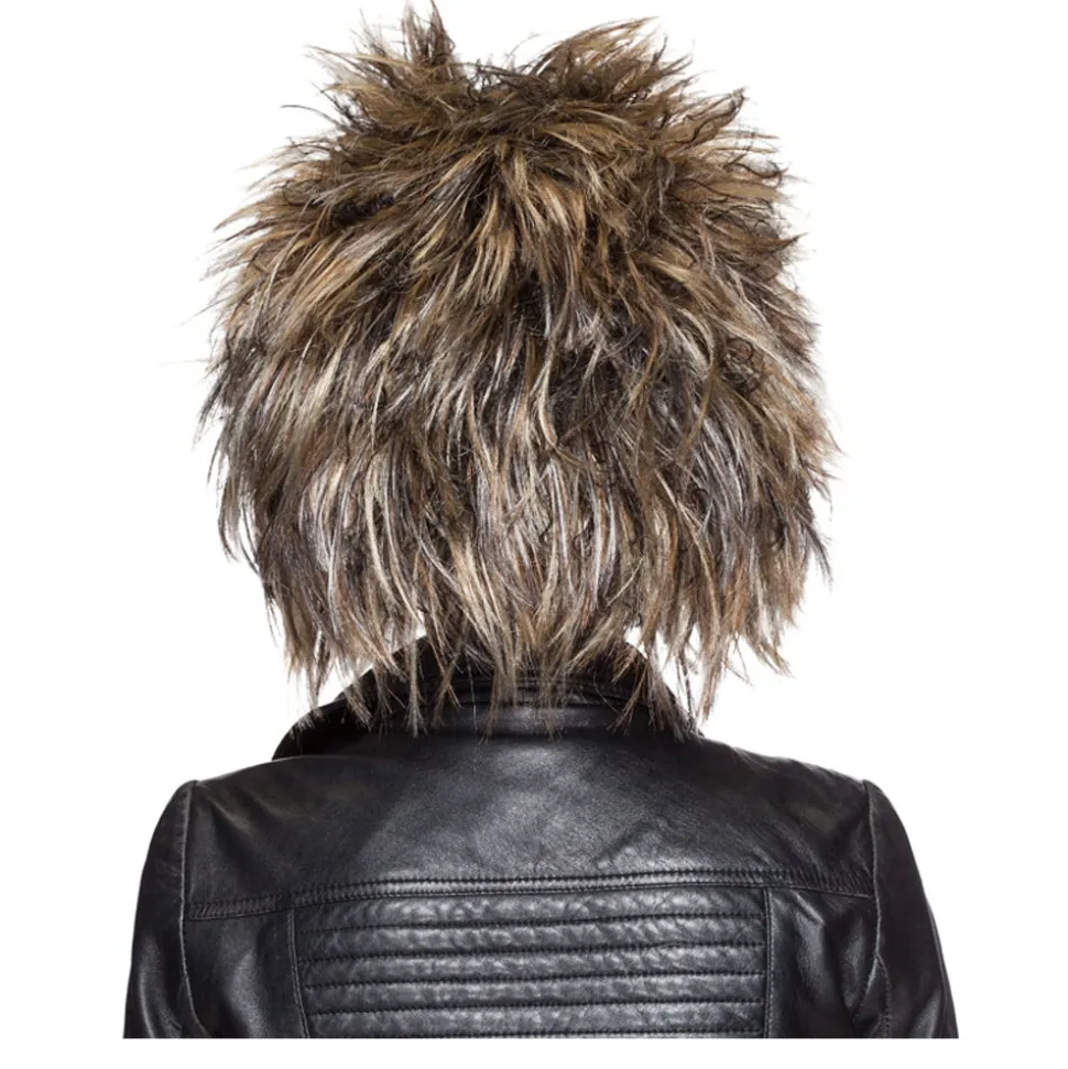 Perücke Damen Rockstar Queen Tini meliert gesträhnt, blond-braun