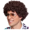 Perücke Herren Kurzhaar, Comedy, Locken Minipli, braun