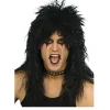 Perücke Herren Langhaar Hard Rocker strubbelig, schwarz