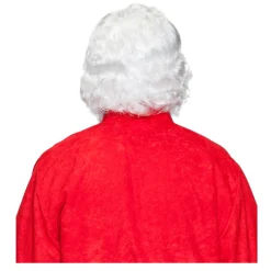 Perücke Herren Nikolaus Weihnachtsmann, Set Perücke und Bart, Standard, weiß
