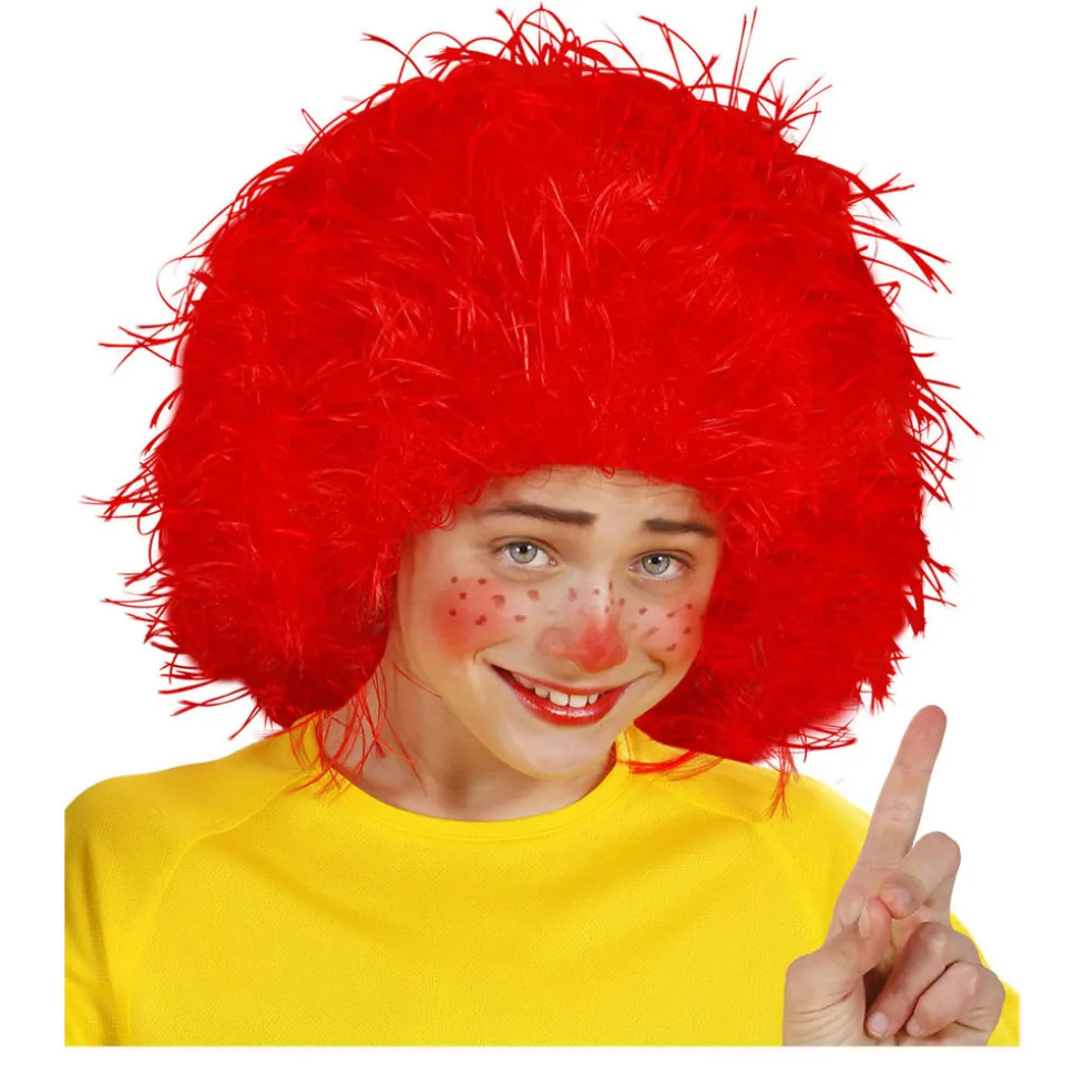Perücke Kinder Junge Mädchen Clown Strubbelkopf, rot