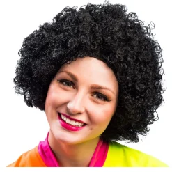 Perücke Unisex Clown, Afro Hair, kleine Locken, schwarz