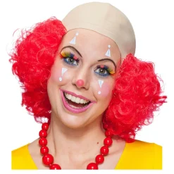 Perücke Unisex Clown, Glatze aus Latex mit Haaren, rot