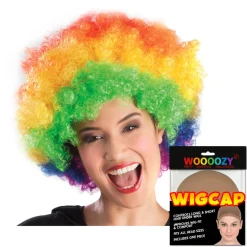 Perücke Unisex Damen Super-Riesen-Afro Locken regenbogen, bunt - Harrnetz