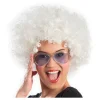 Perücke Unisex Damen Super-Riesen-Afro Locken, weiß
