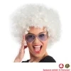 Perücke Unisex Damen Super-Riesen-Afro Locken, weiß - SPARPACK mit 12 Stück