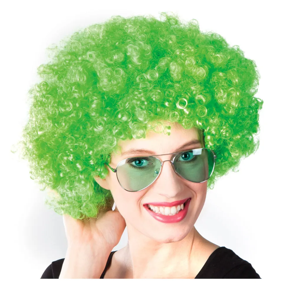 Perücke Unisex Damen Super-Riesen-Afro Locken, grün