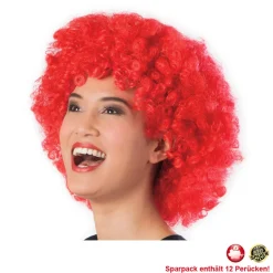 Perücke Unisex Damen Super-Riesen-Afro Locken, rot - SPARPACK mit 12 Stück