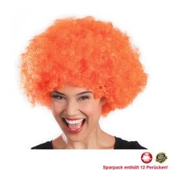 Perücke Unisex Damen Super-Riesen-Afro Locken, orange - SPARPACK mit 12 Stück