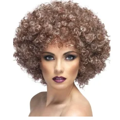 Perücke Unisex Damen Super-Riesen-Afro Locken, naturbraun