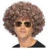 Perücke Unisex Herren Super-Riesen-Afro Locken, naturbraun